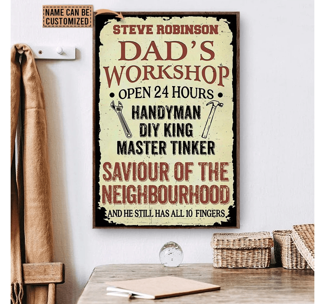 Poster, Canvas - Handyman Workshop All 10 Fingers Custom Print Framed Wall Art