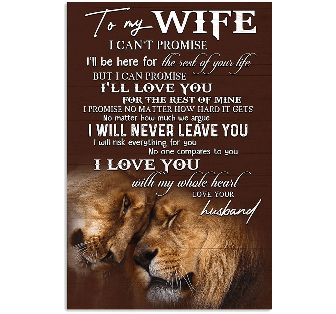 Poster, Canvas - To My Wife I Love You Valentines Print Framed Wall Art
