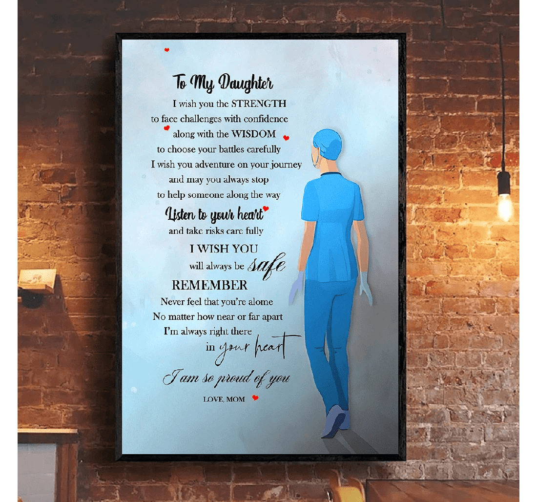 Poster, Canvas - A Special To Your Daughter Nurse Print Framed Wall Art
