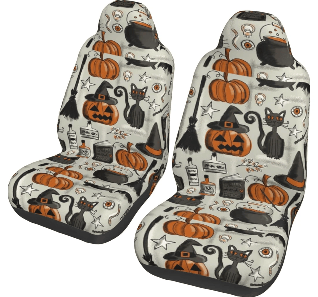 Vintage Halloween Universal Front Car Seat Cover