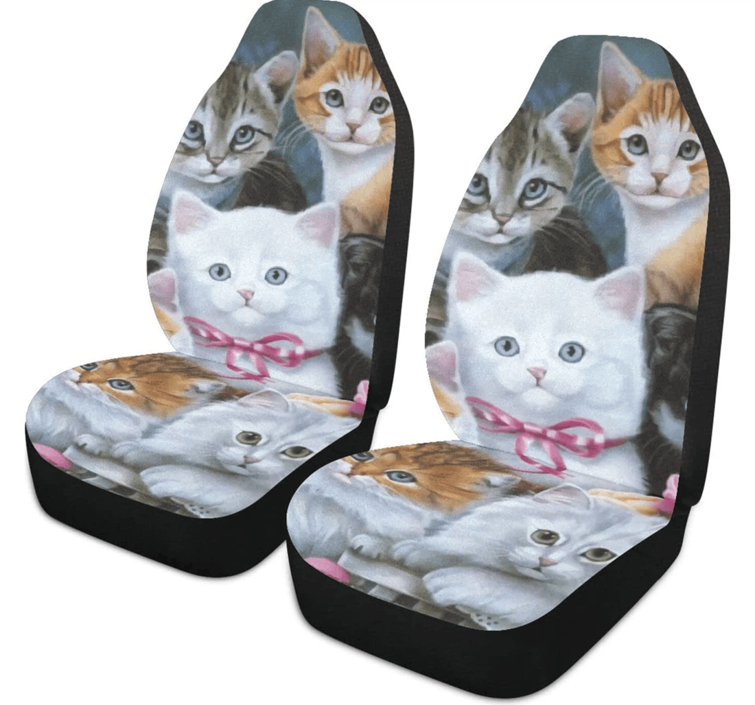 Happy Cat Family Universal Front Car Seat Cover