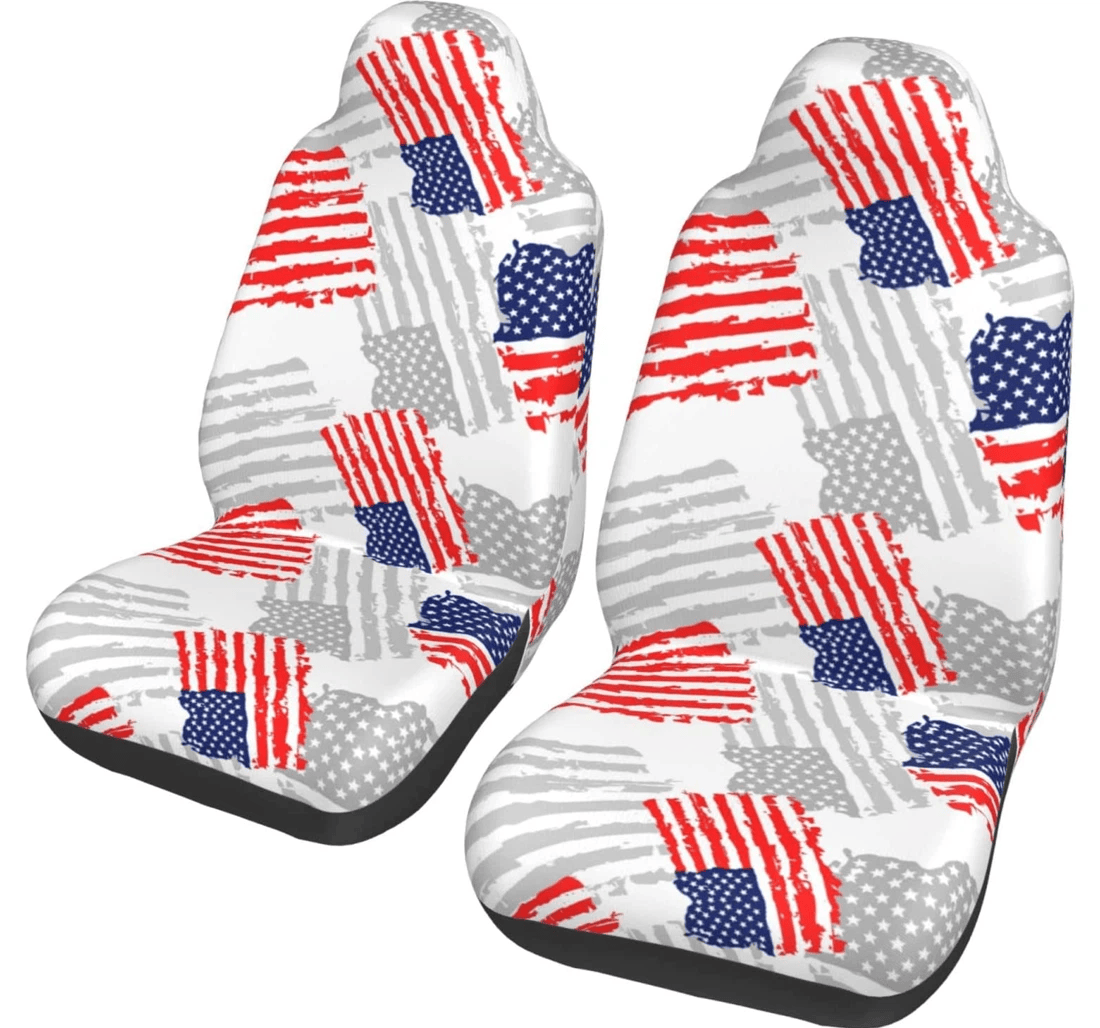 Piece Patriotic American Independence Usa Flag Th Of July Universal Front Car Seat Cover