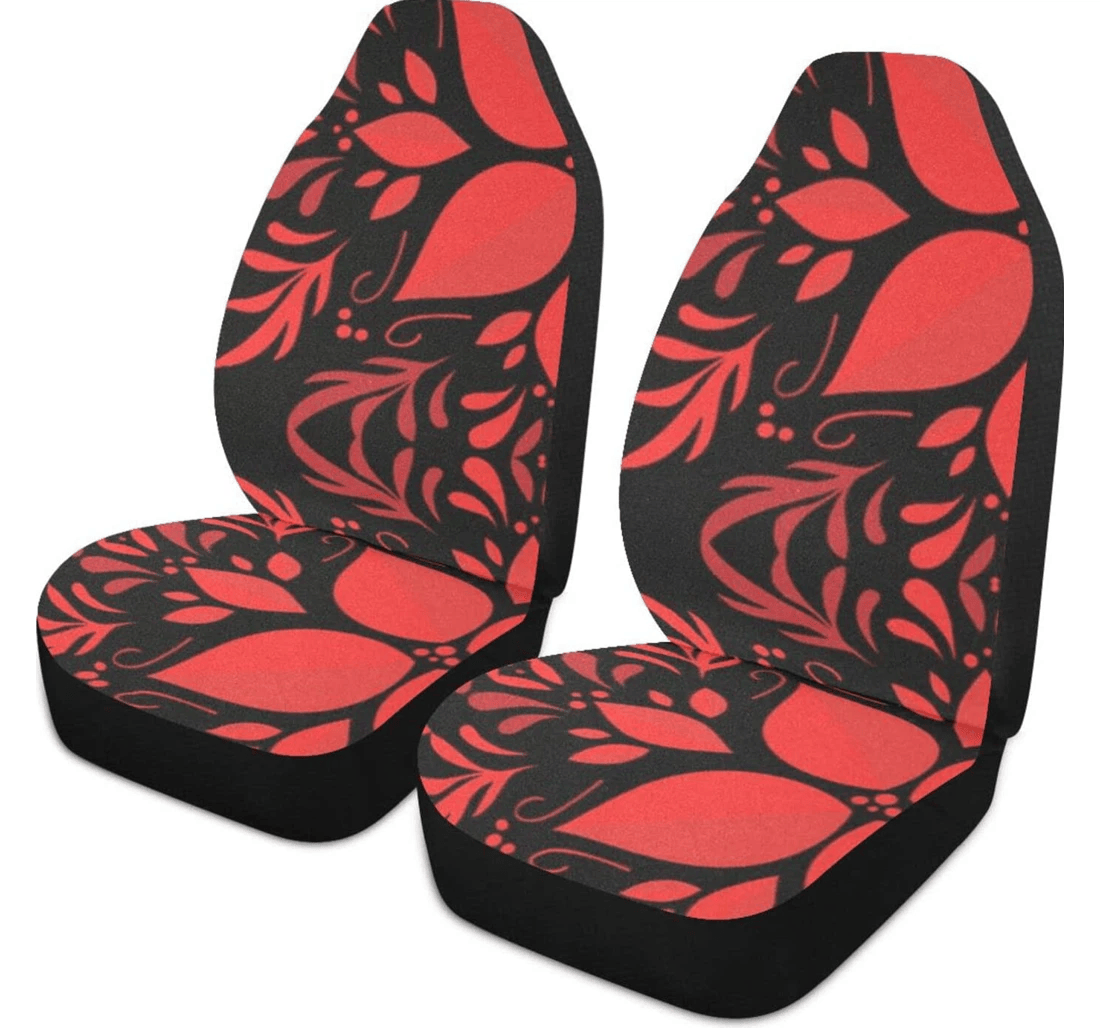 Christmas Background Christmas Red Black Universal Front Car Seat Cover