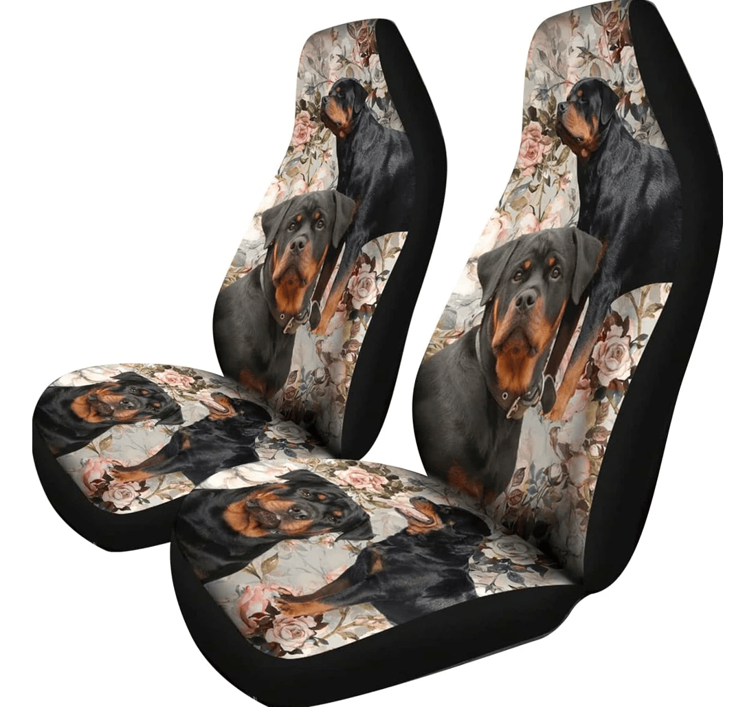 Rottweiler Dog Christmas Birthday Universal Front Car Seat Cover