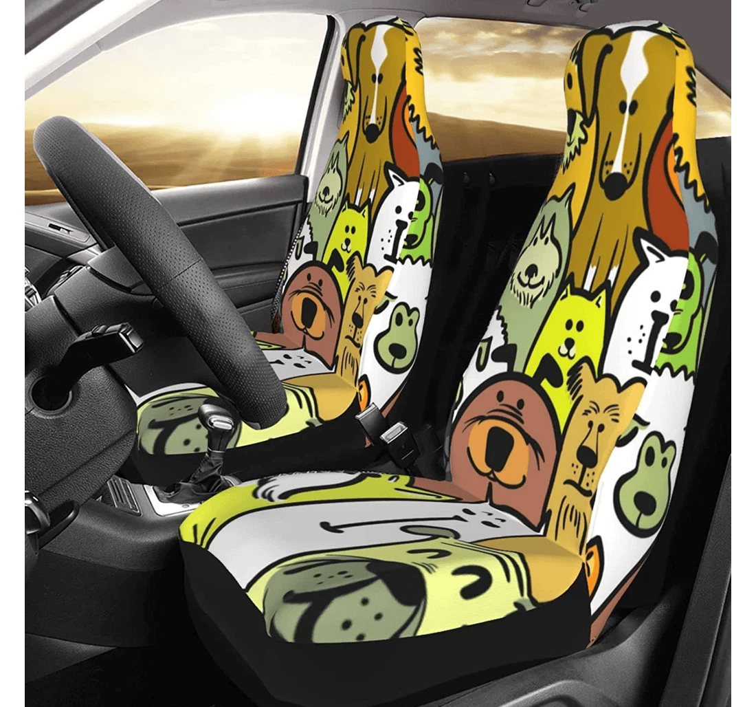 Anime Animal Family Universal Front Car Seat Cover