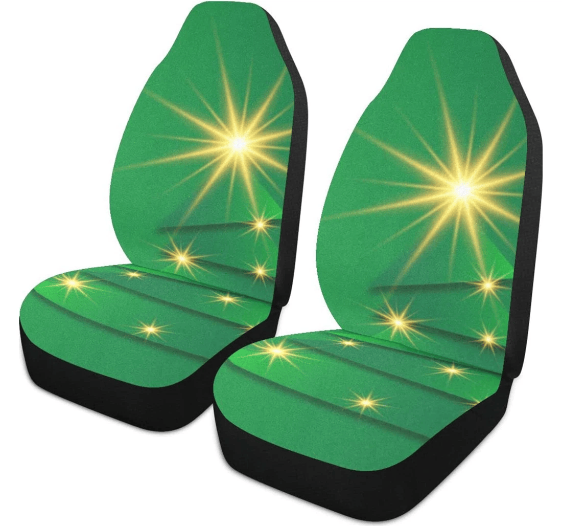 Christmas Christmas Tree Background Universal Front Car Seat Cover