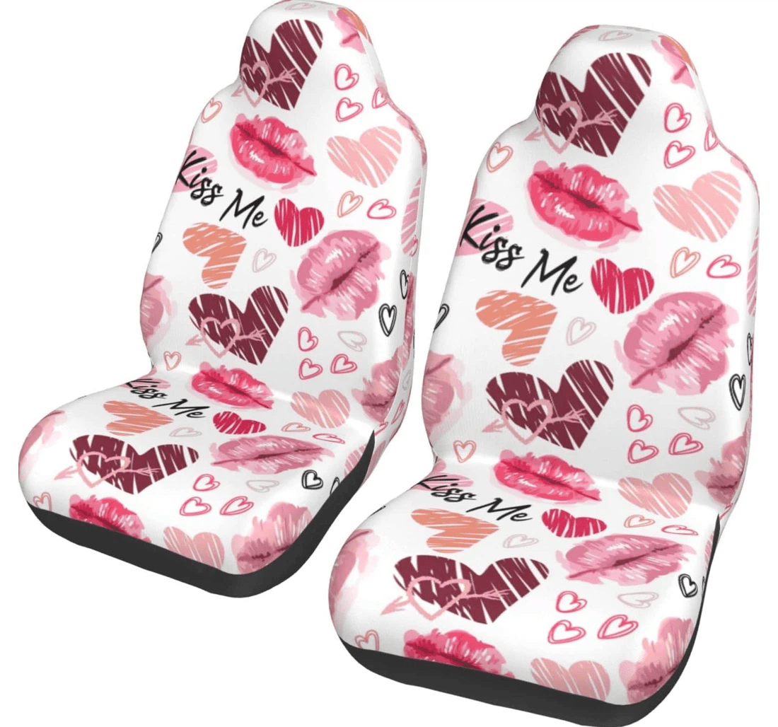 Piece Lips Pink Valentines Universal Front Car Seat Cover