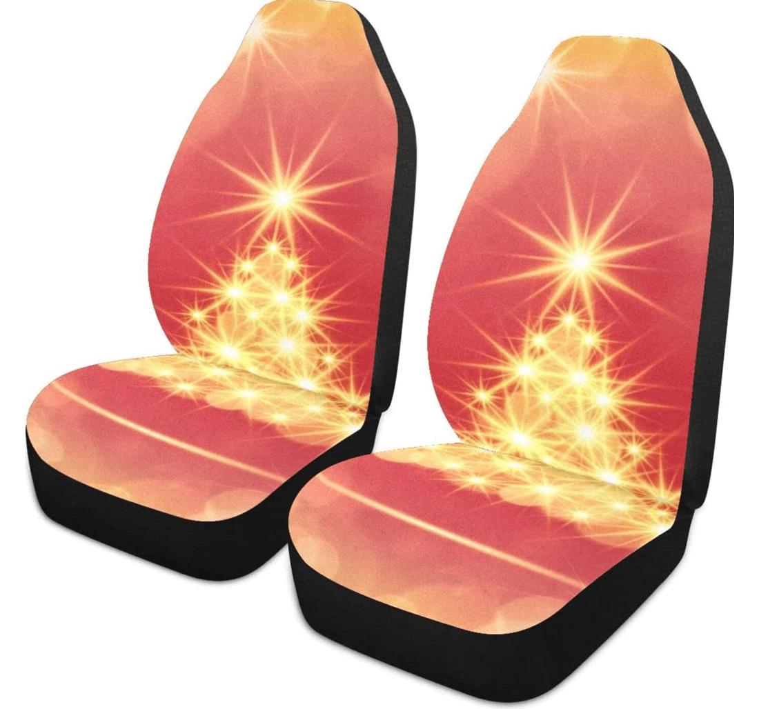 Christmas Christmas Tree Background Universal Front Car Seat Cover