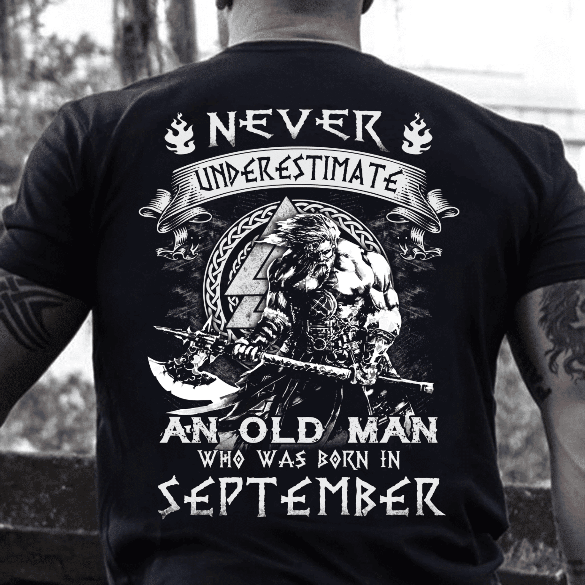 Never Underestimate An Old Man Who Was Born In September T-Shirt