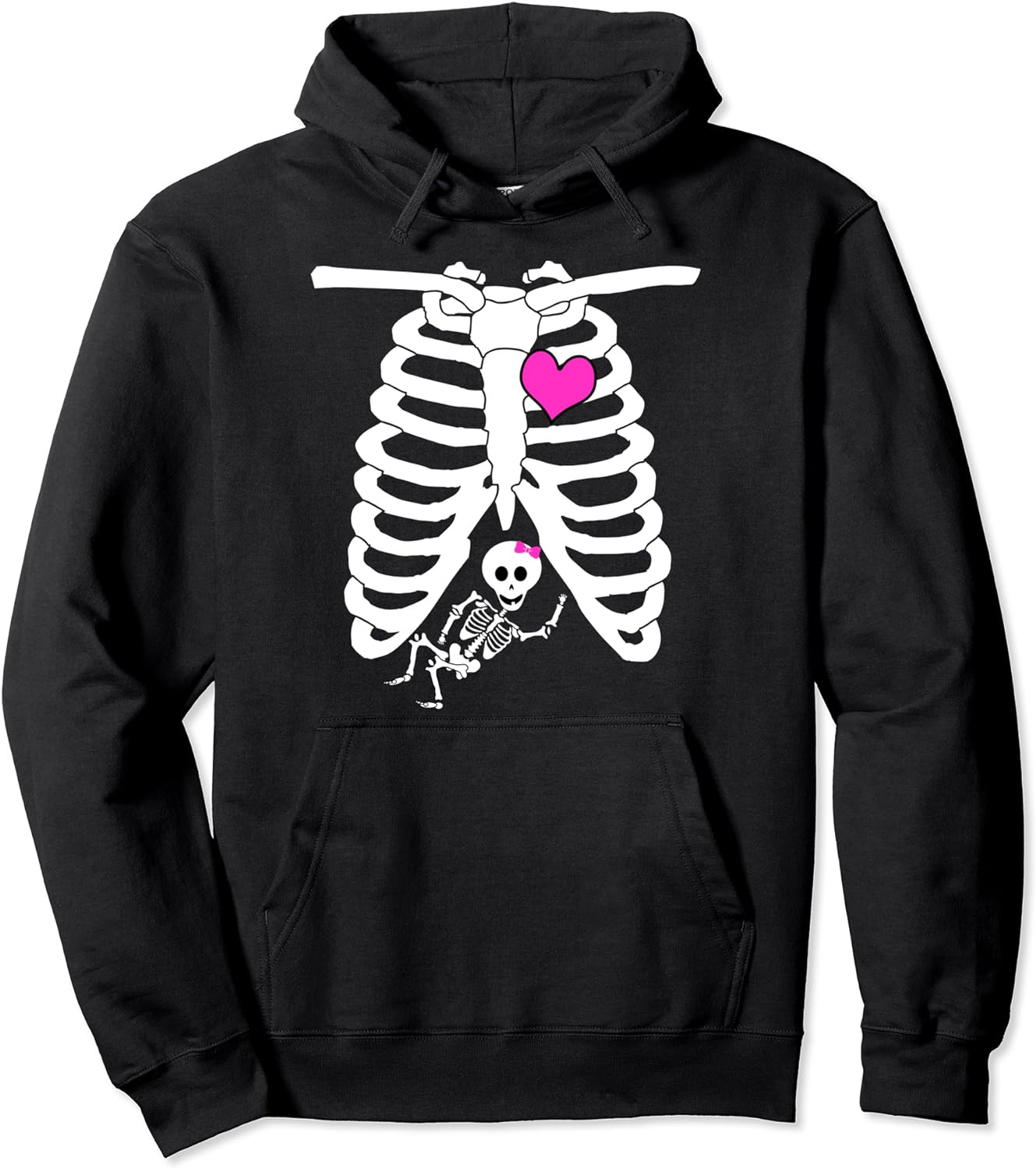 Pregnant Skeleton Shirt Baby Girl | Women | Xray Maternity Pullover Hoodie