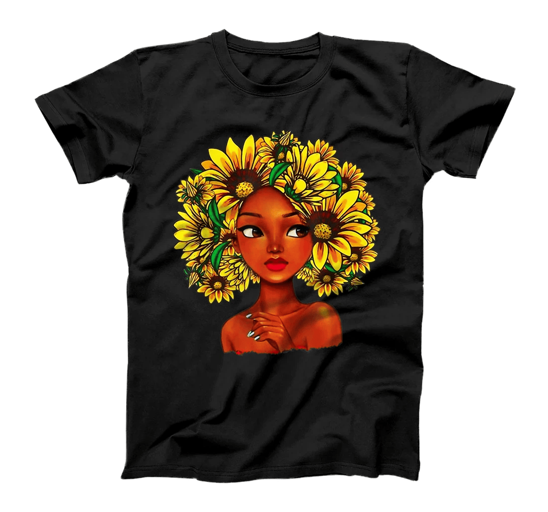 Natural Sunflower Hair Blacks Girl funny T Shirt T-Shirt