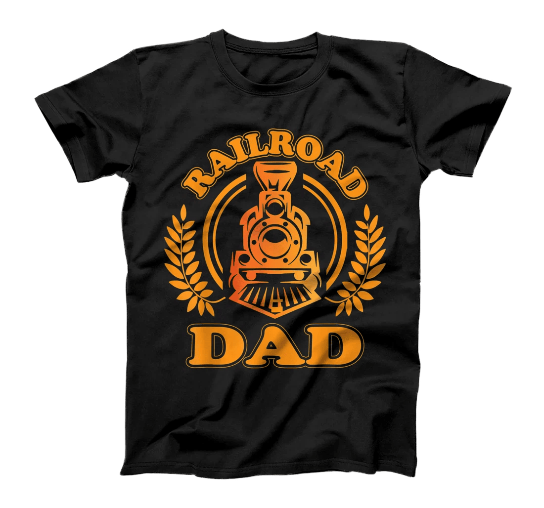 Mens Railroad dad train lovin Papa Daddy Father apparel T-Shirt