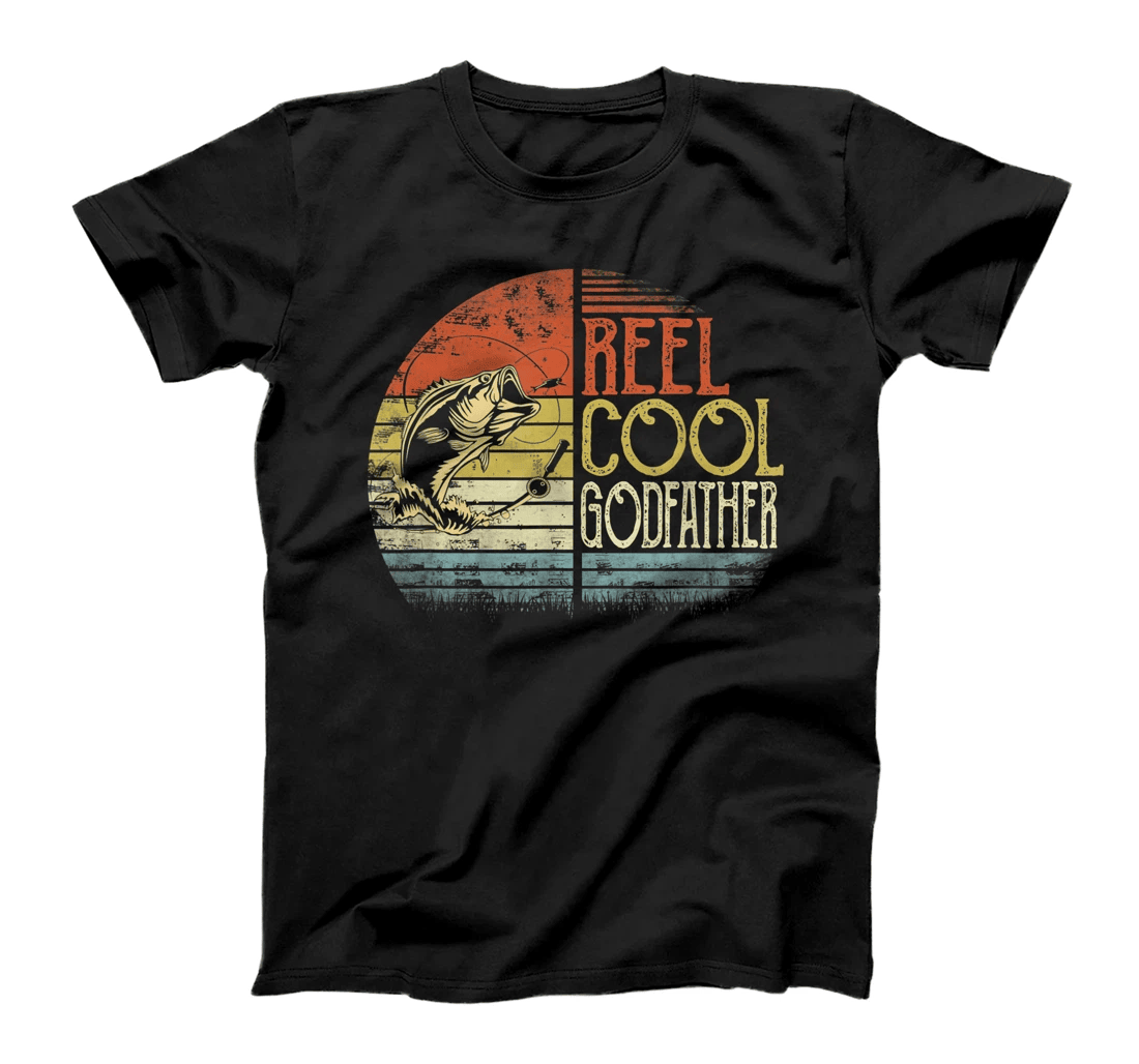 Fishing Reel Cool Godfather Fisherman Daddy Father's Day T-Shirt