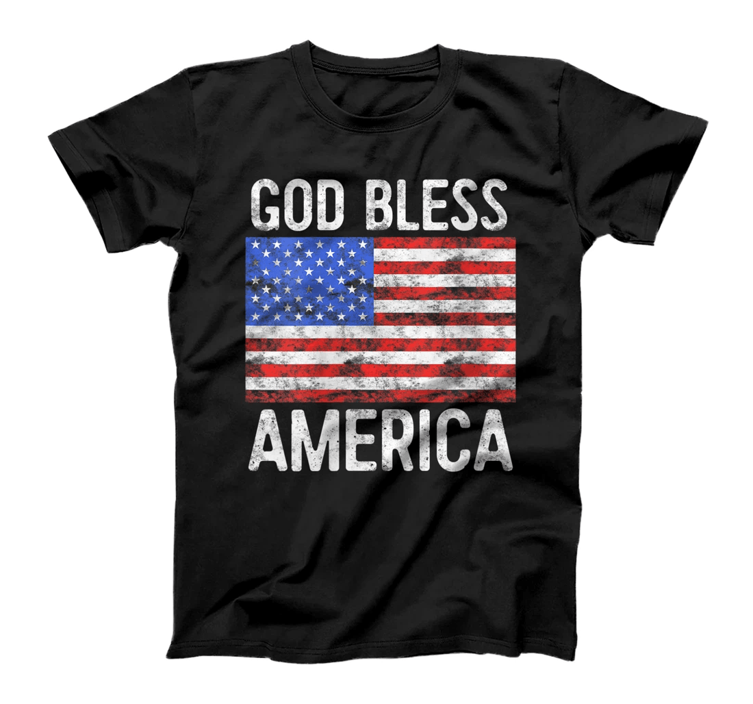 Womens God Bless America T-Shirt Fourth of July Gift Shirt T-Shirt