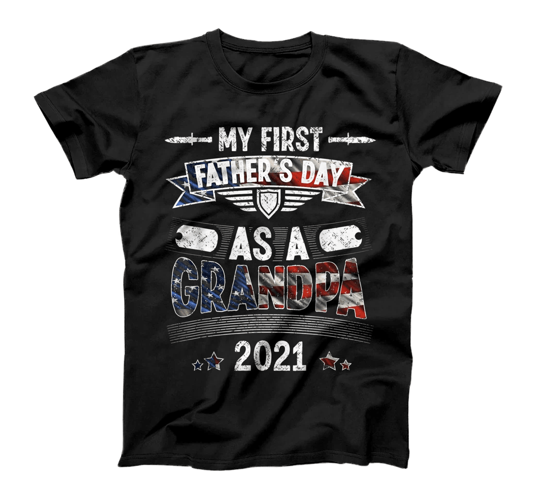 My First Father's Day As a Grandpa Cool Veteran Grandpa T-Shirt