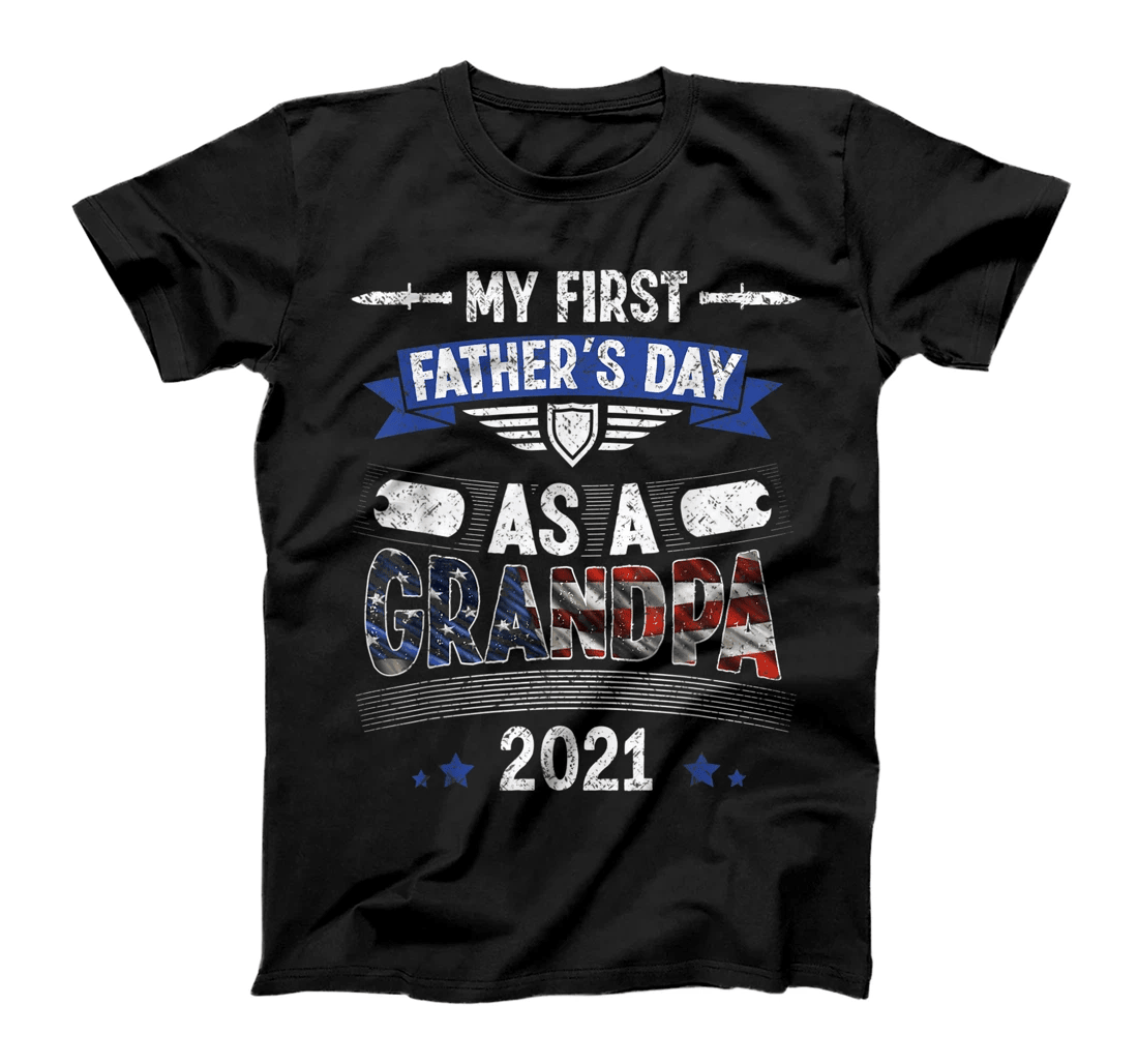 My First Father's Day As a Grandpa Cool Veteran Grandpa T-Shirt