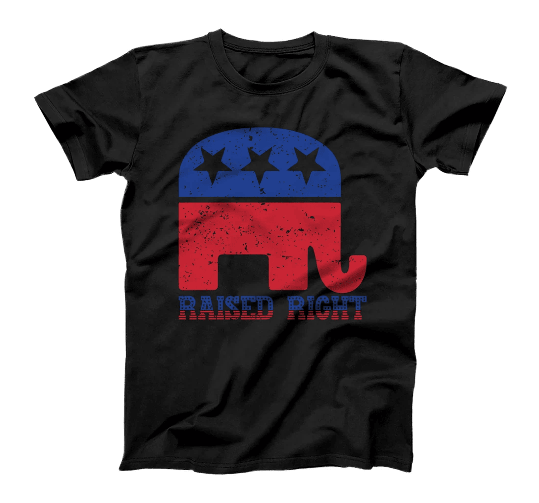 Trump T-shirt Raised Right Republican Elephant Pro Trump T-Shirt