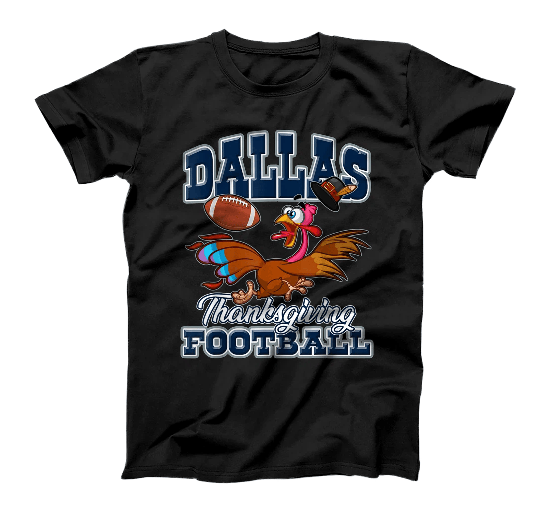 Dallas Thanksgiving Day Funny Turkey Playing Texas Football T-Shirt