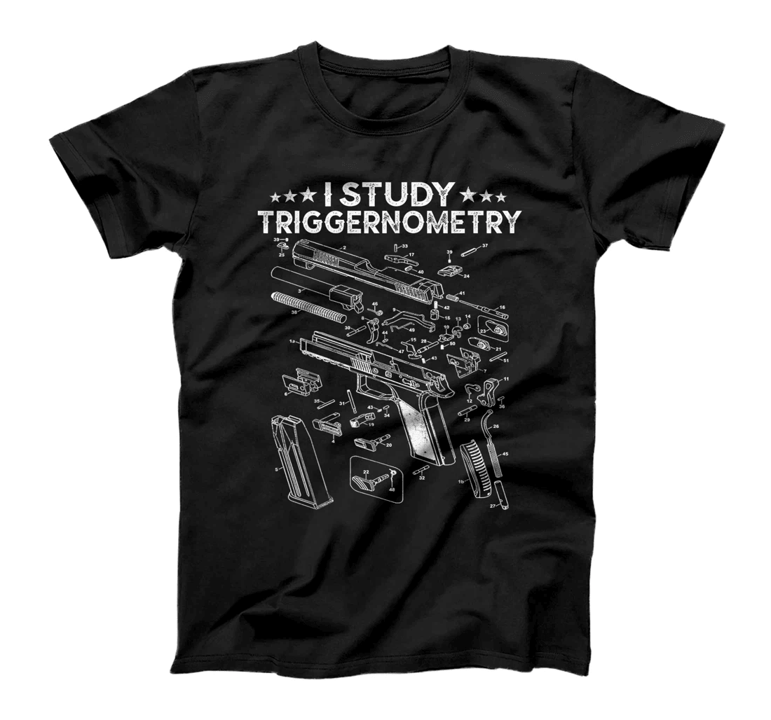 I Study Triggernometry Gun On Back T-shirt Veteran Christmas T-Shirt