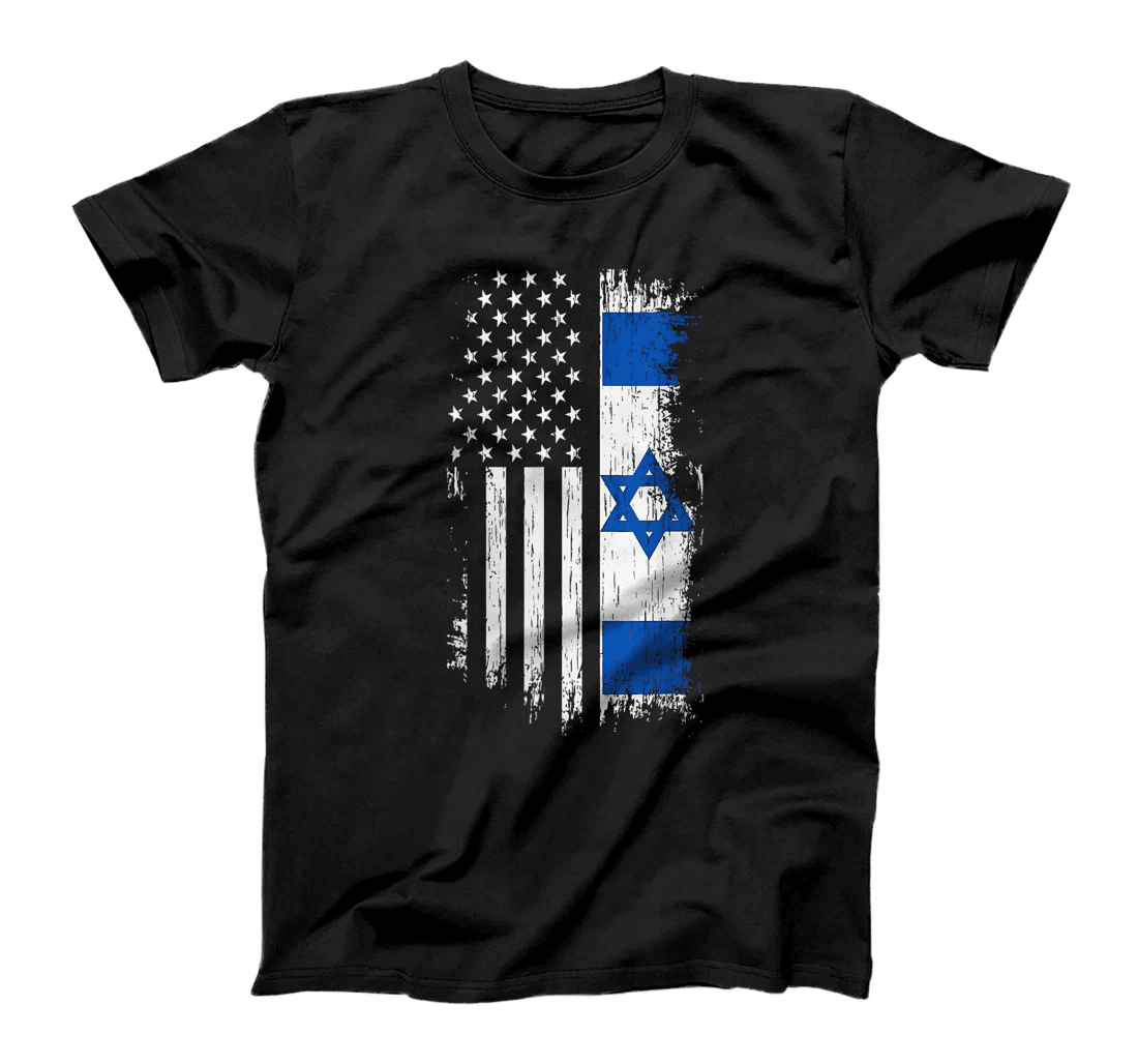 Womens Israel Independence Star American Flag T-Shirt