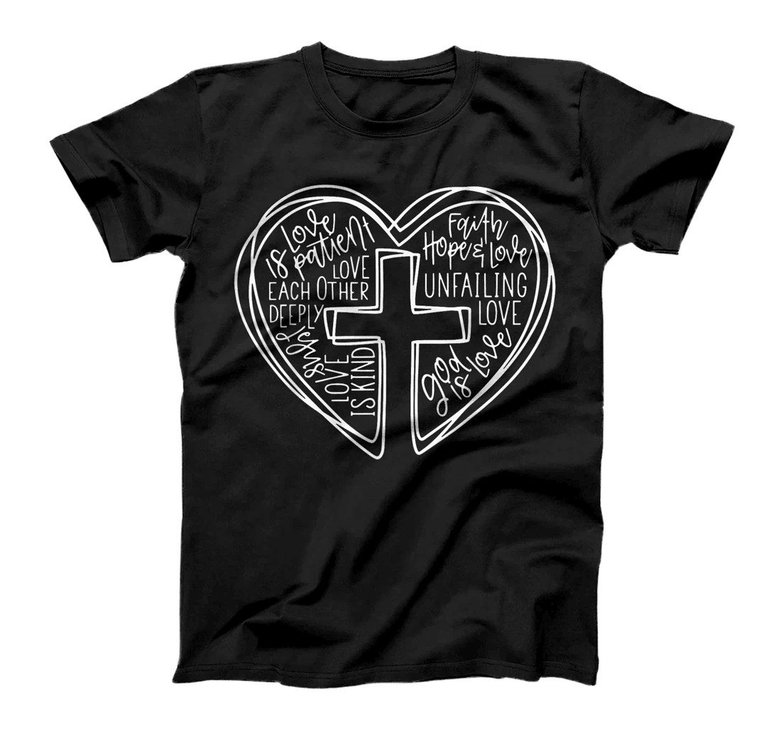 God Is Love Cross Word Heart Cross Valentine's Day T-Shirt