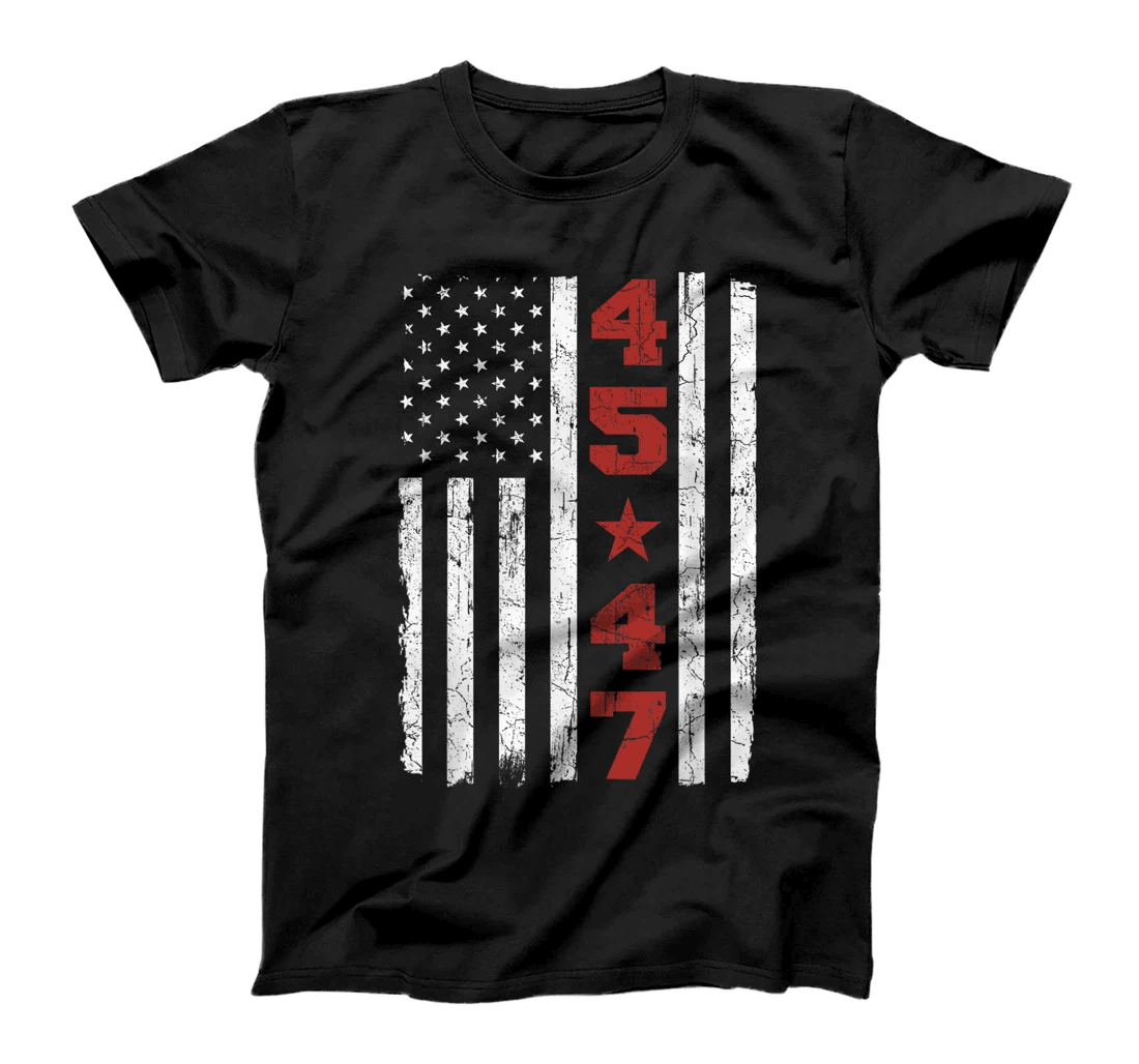 45 47 Trump Vintage USA Flag 2024 President Election Politic T-Shirt