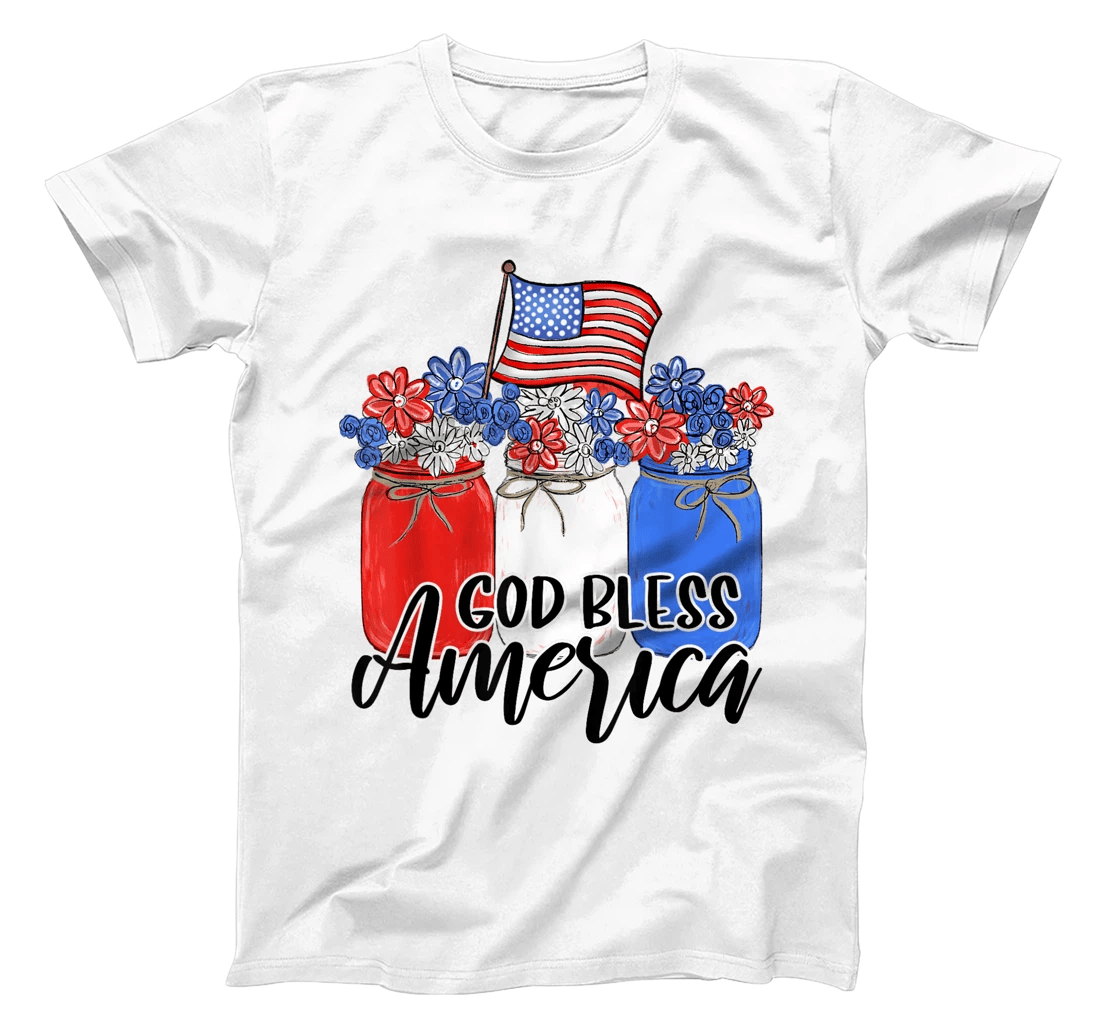 God Bless America Mason Jar T-Shirt Christian T-Shirt