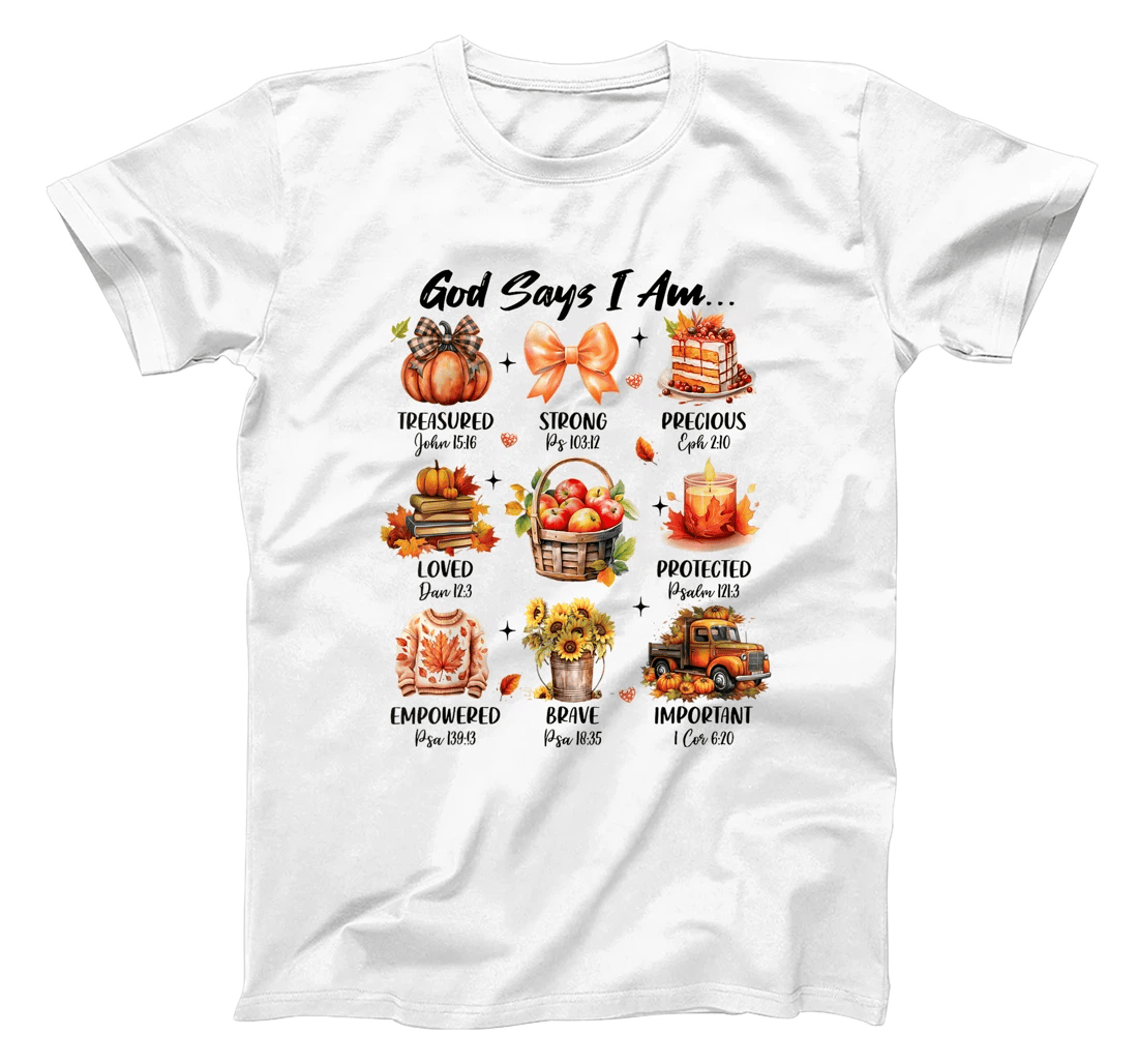 Retro God Says I Am Christian Faith Jesus Fall Thanksgiving T-Shirt