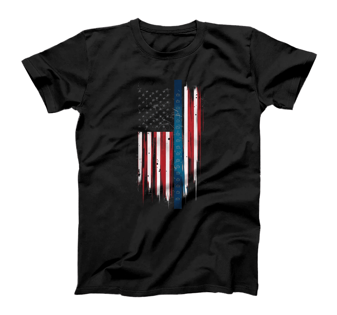 Israel Independence Star of David US American Flag Patriotic T-Shirt