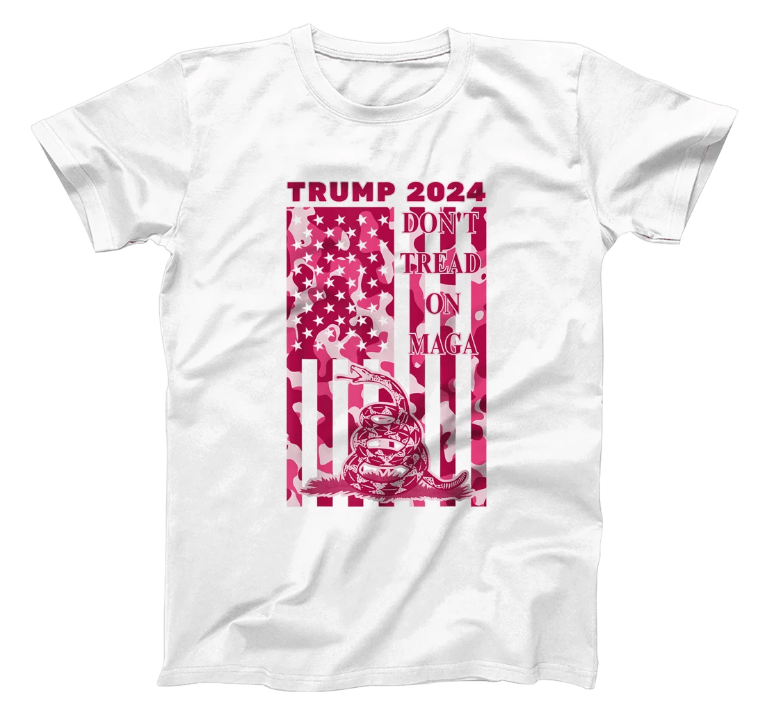 Pink Camo Camouflage Trump 2024 Don't Tread On MAGA Snake T-Shirt