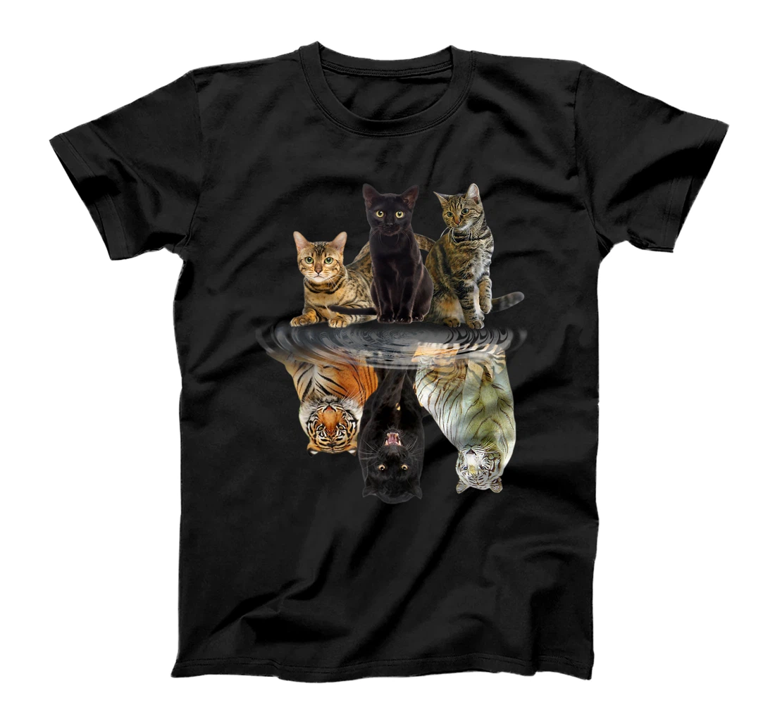 Cats Reflection Gift Friend Cat Lovers Cute Tiger T-Shirt