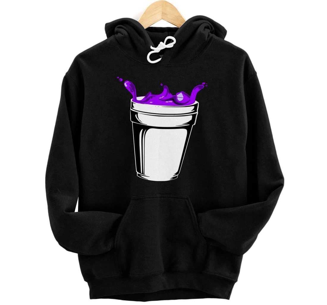 Codeine Lean Cough Syrup Purple Drank Sizzurp Double Cup Pullover Hoodie