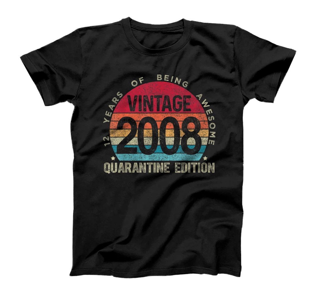 12th Birthday Retro Limited Edition 2008 Quarantine Birthday T-Shirt