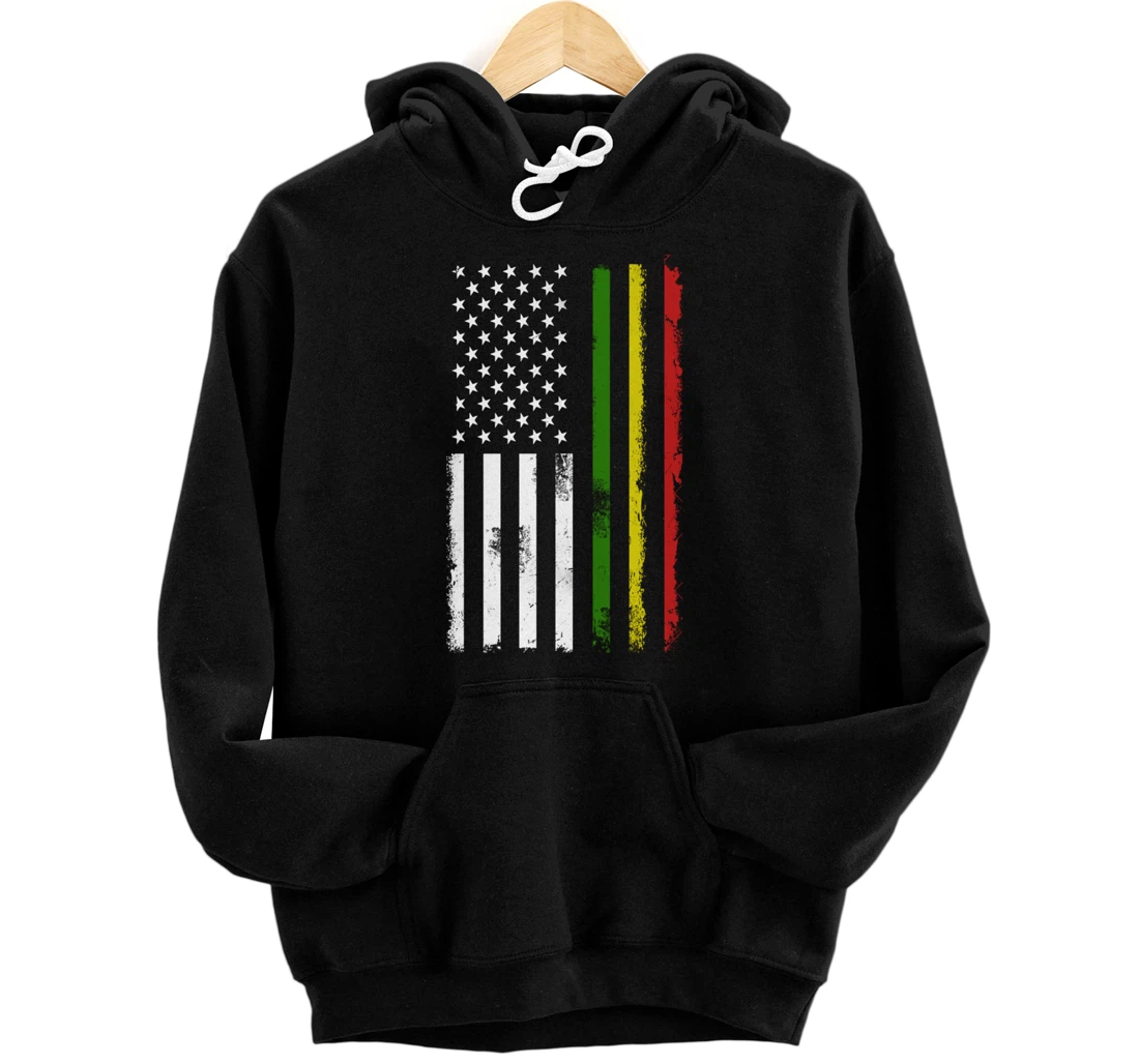 American US Flag Rasta Reggae Pullover Hoodie