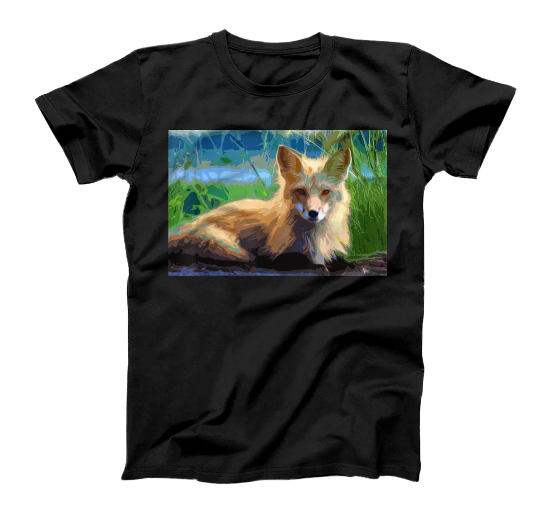 Beautiful fox picture painting Unique nature gift T-Shirt