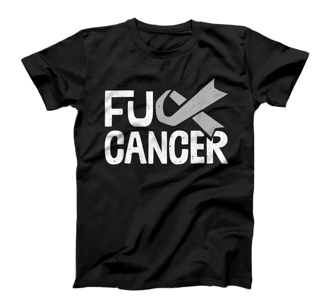 Fuck Cancer Brain Cancer Awareness Ribbon T-Shirt