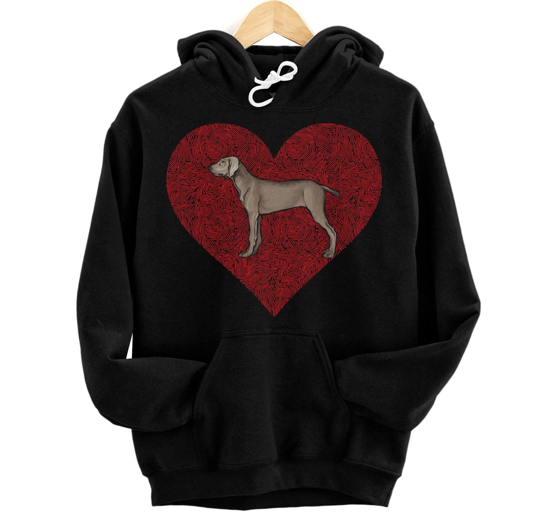 Pointer Valentines Day Dog Love Fingerprint Pullover Hoodie