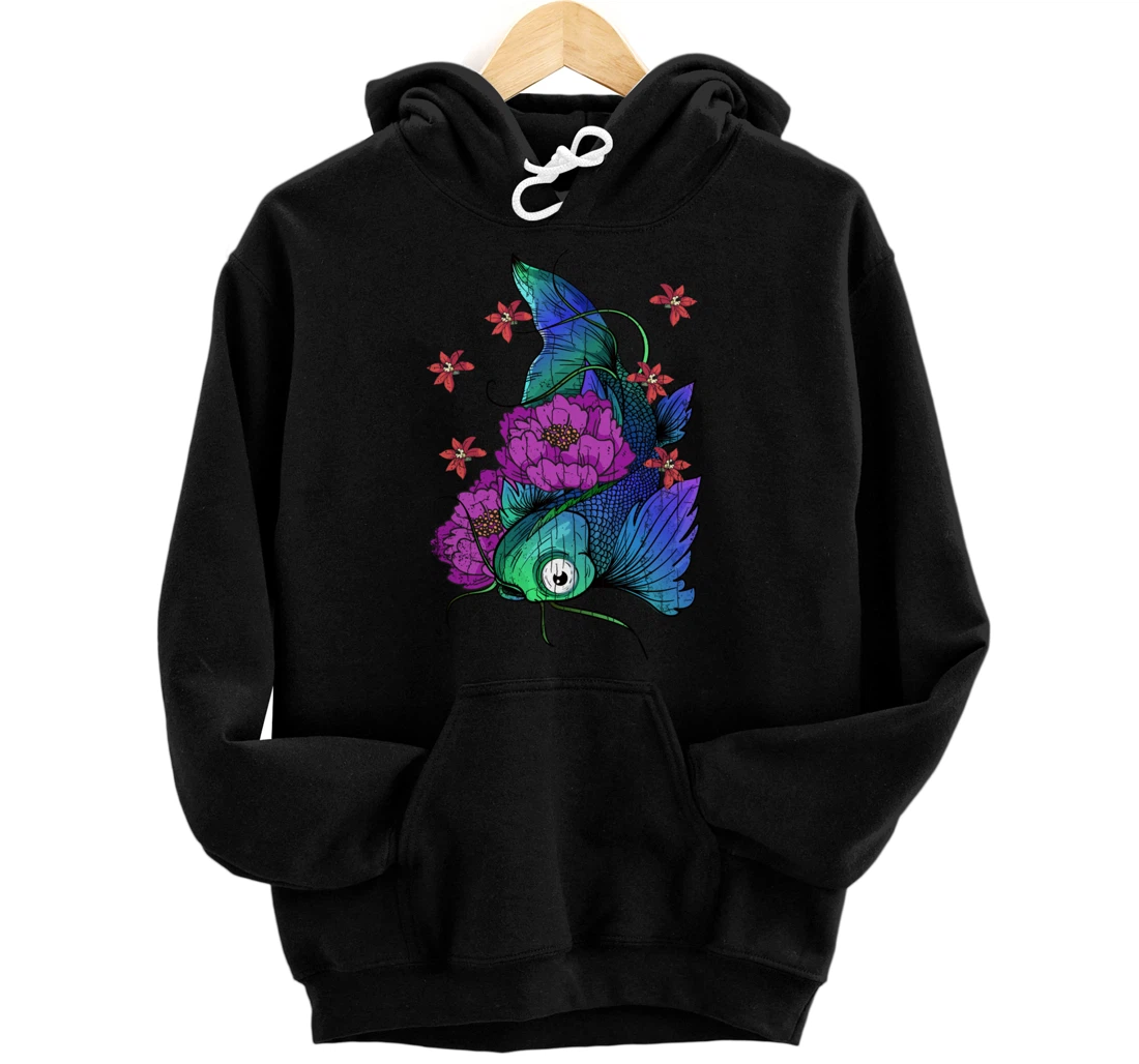 Japanese Koi Carp Fish Funny Cool Fishing Lover Graphic Pullover Hoodie