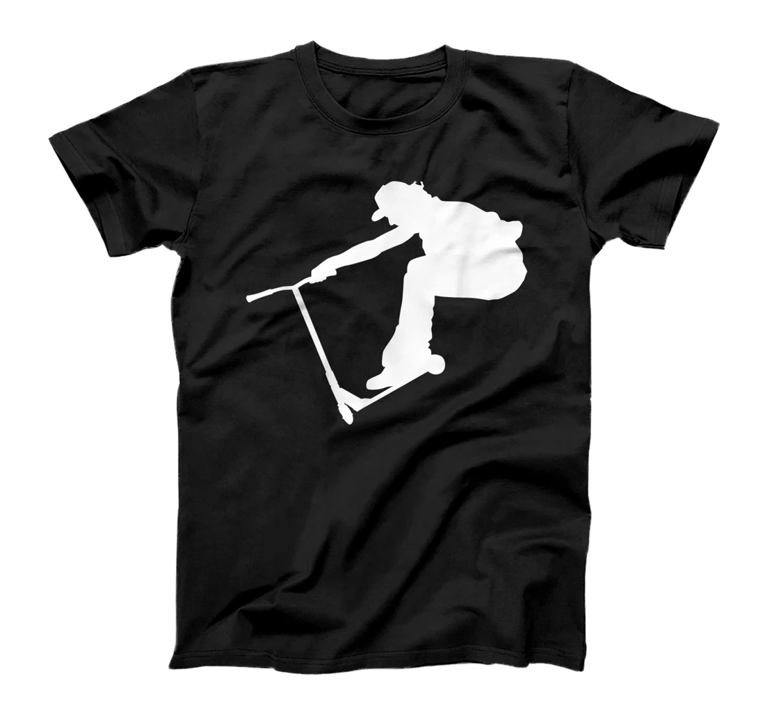 Silhouette Scootering Stunt Scooter Rider Racing Trick Racer T-Shirt