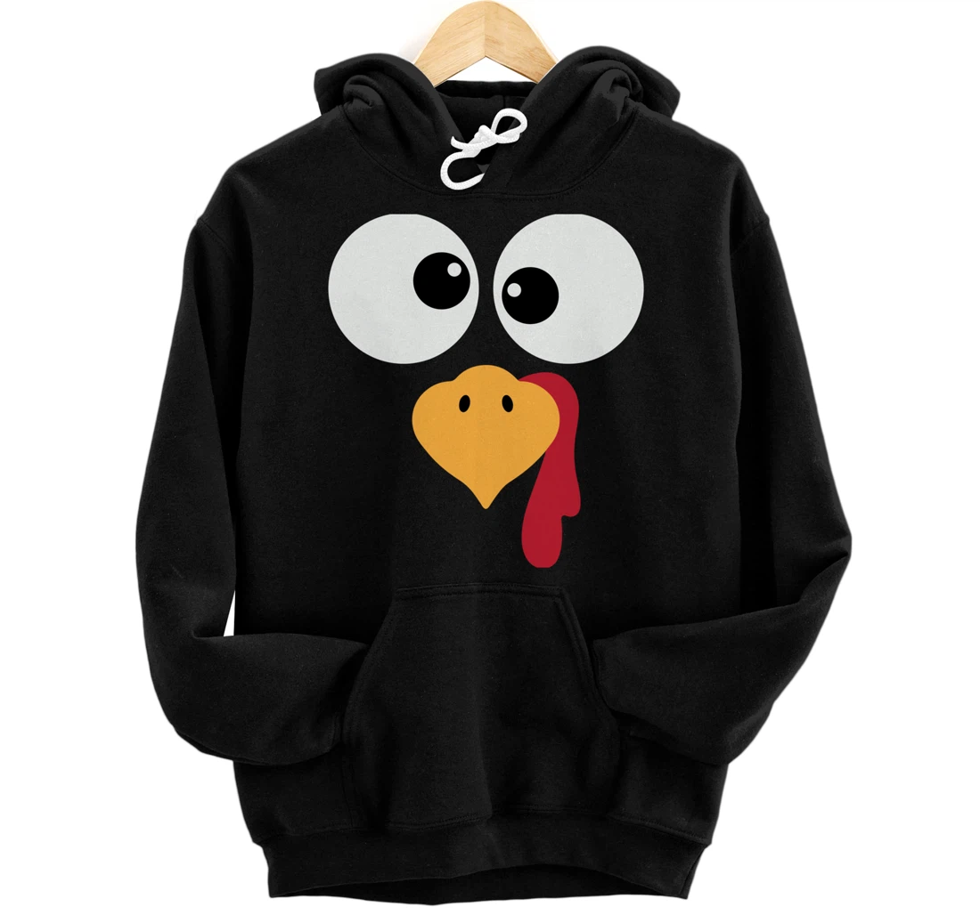 Personalized Thanksgiving Turkey Face Silly Funny Dinner Pullover Hoodie