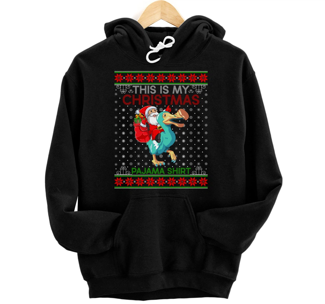 Personalized Ugly Xmas Sweater Style Santa Riding Dodo Christmas Pullover Hoodie