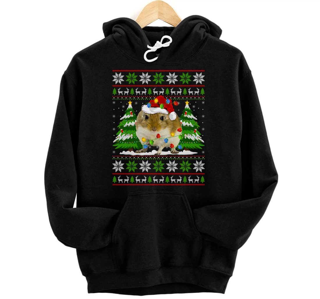 Personalized Gerbil Christmas Lights Xmas Ugly Sweater Christmas Pullover Hoodie