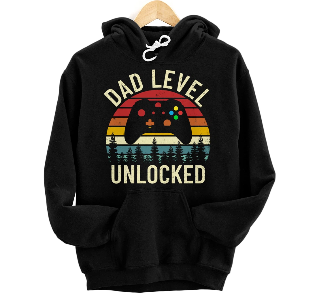 Personalized vintage dad leveling unlocked funny gamer new daddy father Pullover Hoodie