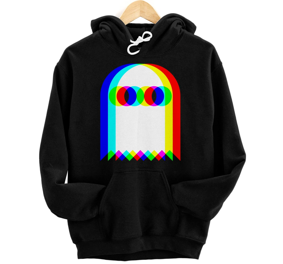 Personalized Ghost Trippy Vaporwave Halloween Techno Rave EDM Music Party Pullover Hoodie