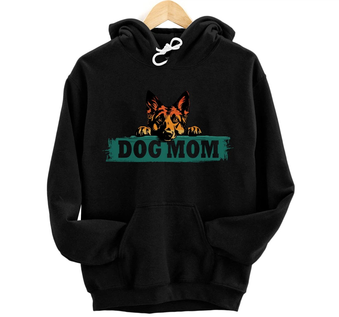 Personalized Dog mom German shepherd dog retro dogmom apparel Pullover Hoodie