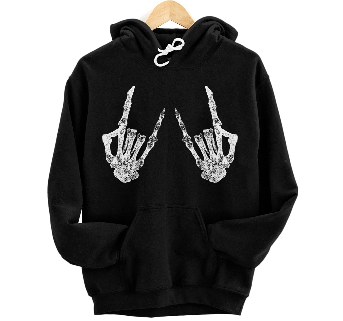 Personalized Skeleton Rocker Costume Graphic Hoodie, Halloween Hoodie Pullover Hoodie