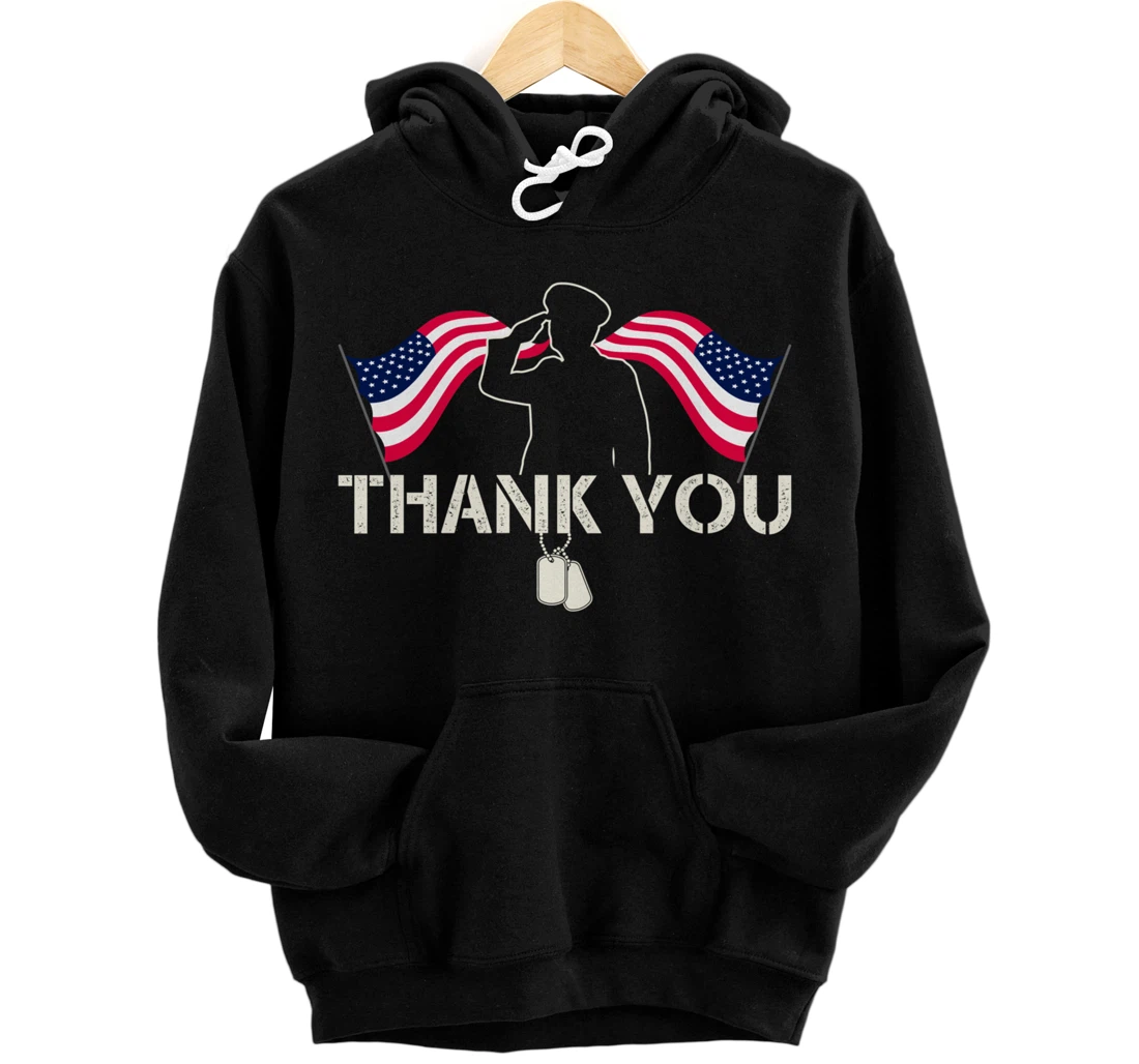 Personalized Thank You Veteran Veterans Day US Army Veteran Father's Day Pullover Hoodie