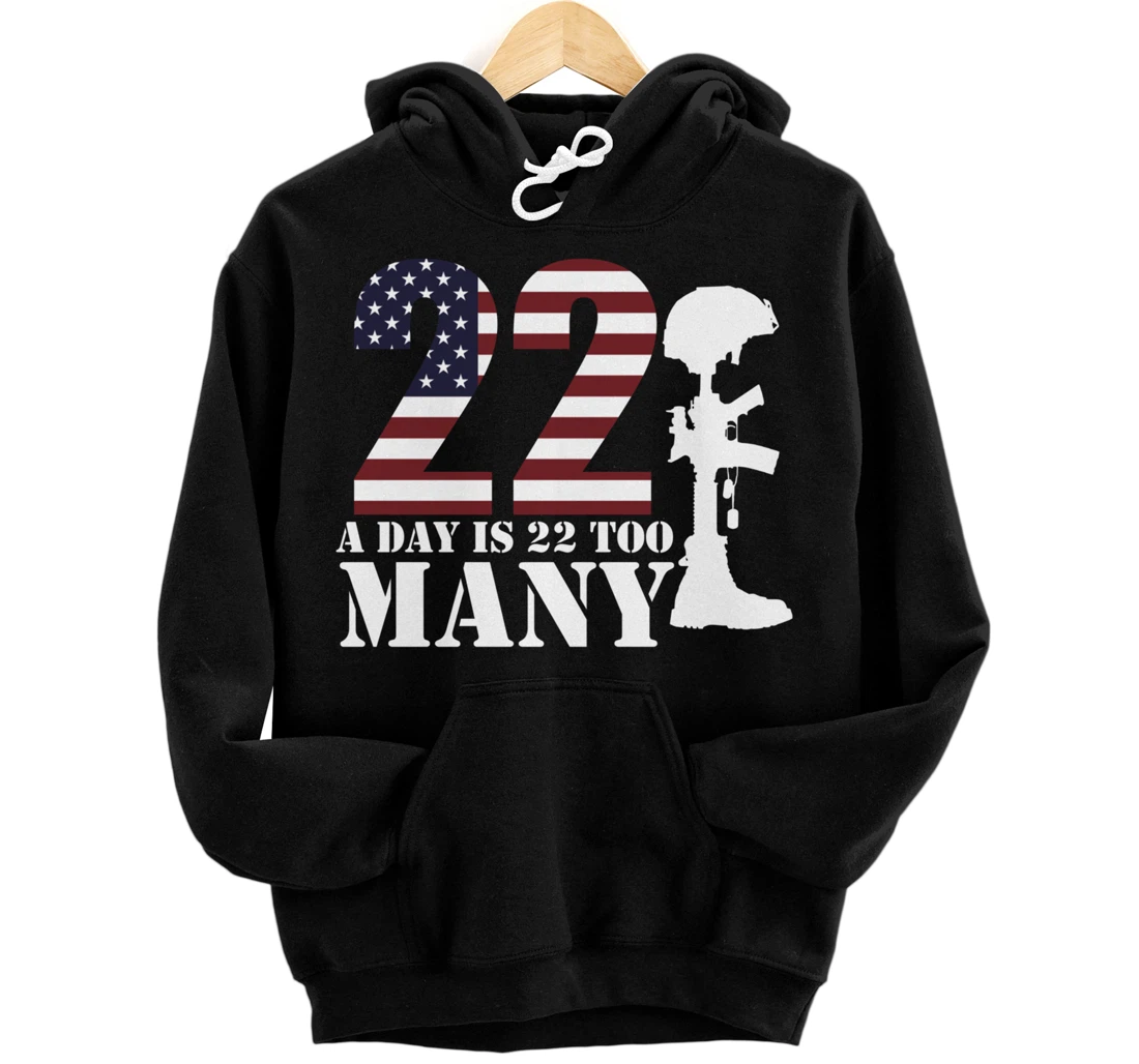 Personalized 22 Lives A Day Is Too Many Happy Veterans Day Graphic Pullover Hoodie