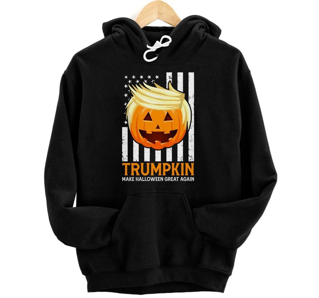 Personalized Trumpkin 2024 USA Make Halloween Great Again Funny Trump Pullover Hoodie