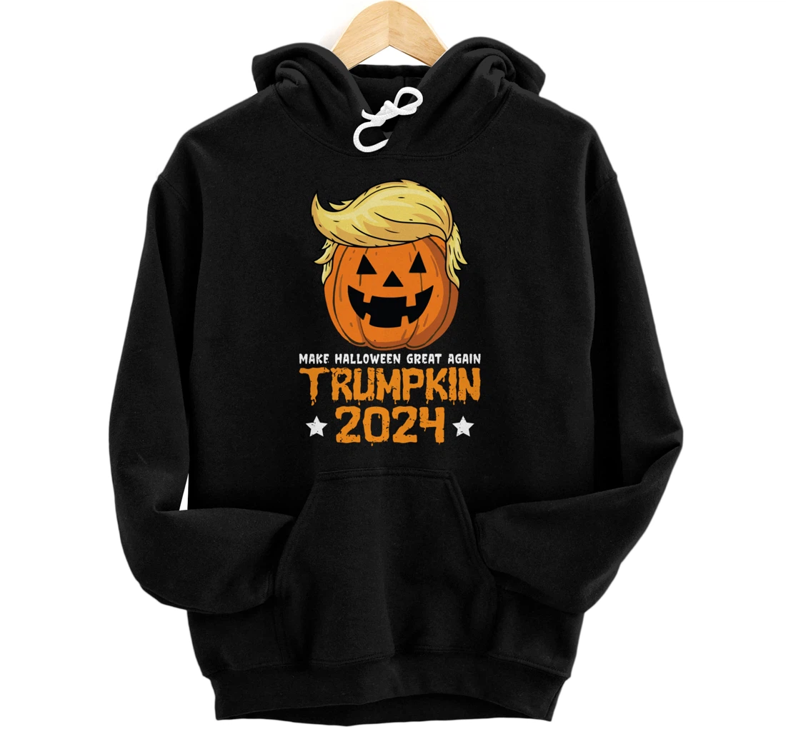 Personalized Make Halloween Great Again Trumpkin 2024 Funny Vintage Trump Pullover Hoodie